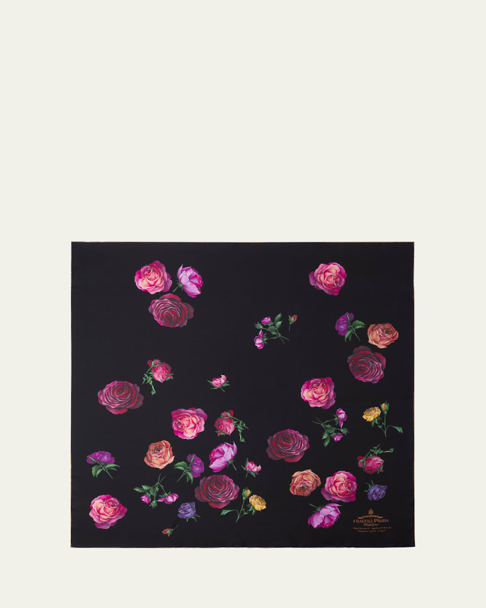 Large Floral Silk Scarf